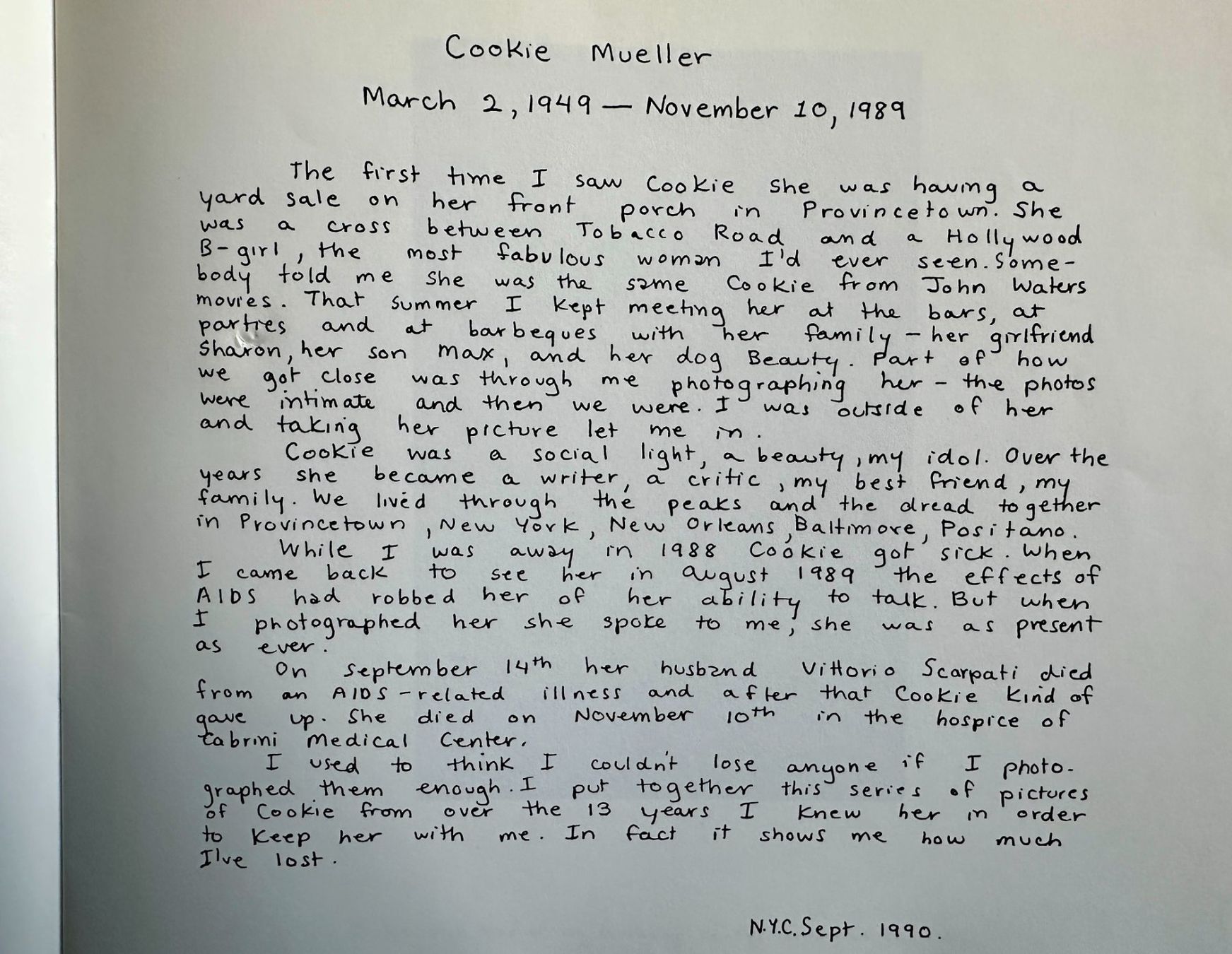 Libri: Nan Goldin: Cookie Mueller. – Usato da Zürich venduto da allp 2