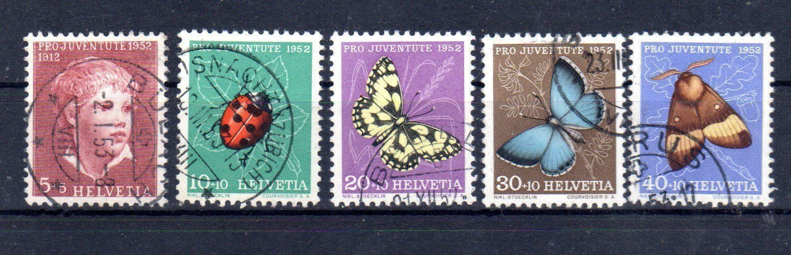 Alle Briefmarken: Pro Juventute kmpl. Satz 1952 gestempelt – Gebraucht aus Remetschwil von Hofiii