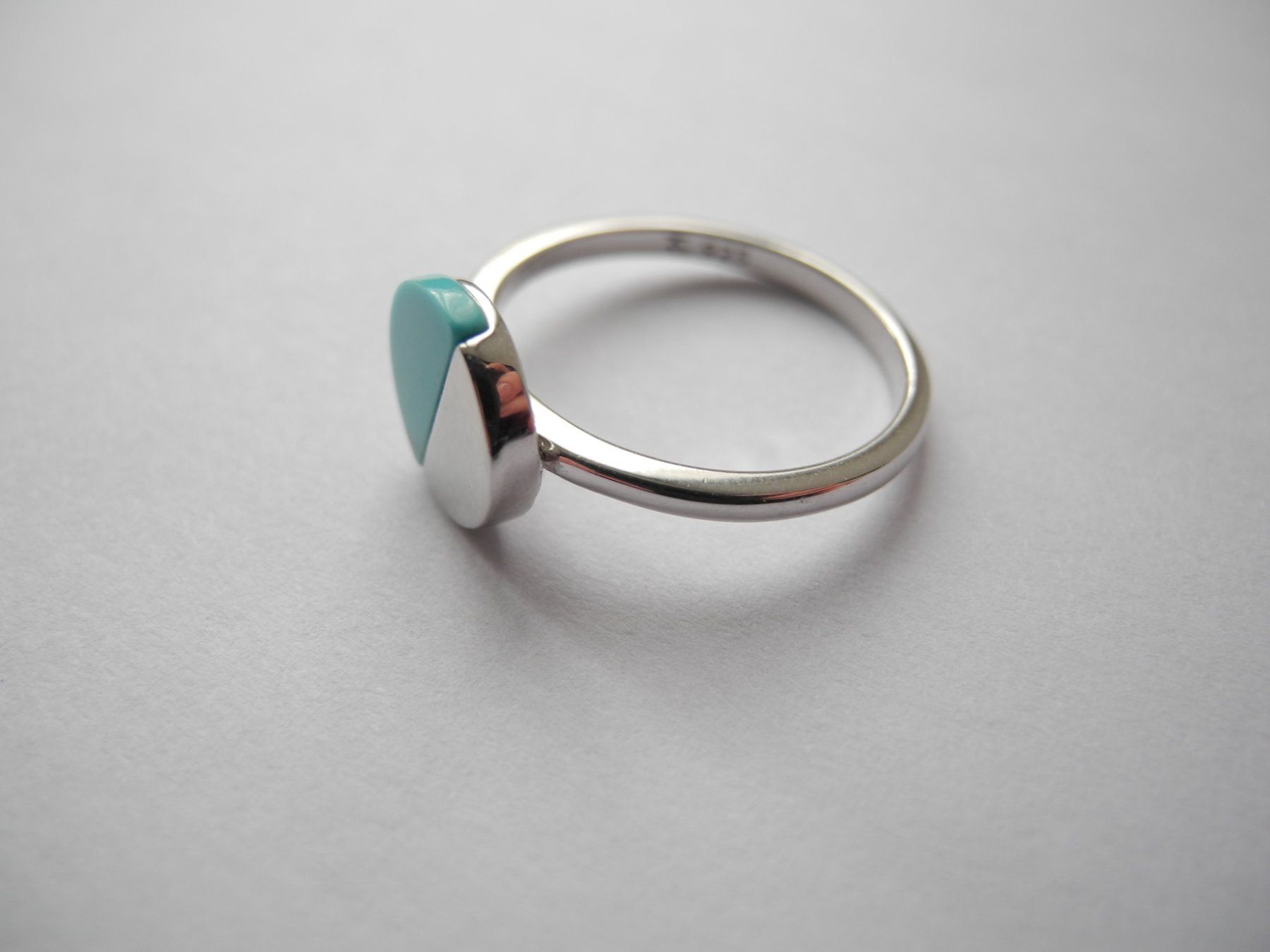 Anelli: Ring 925 Silber  mit echtem Türkisstein – Usato da Balsthal venduto da qwer24 5