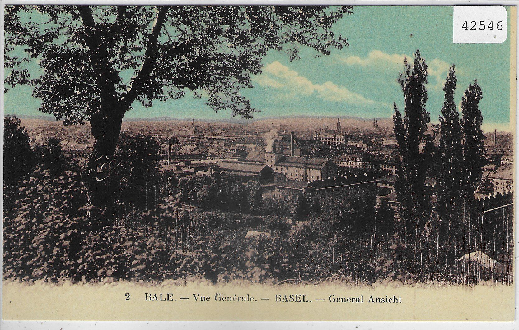 Ansichtskarten: Basel Bale - Vue generale - coloriert – Defekt aus Ettingen von Kartenplanet