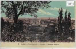 Basel Bale - Vue generale - coloriert