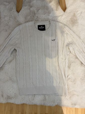Pull-over Hollister en maille torsadée, blanc, taille S