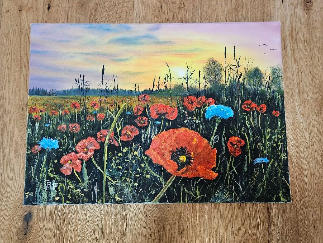 Gemälde: Mohnblumenfeld-Gemälde – Gebraucht aus Bern von Respirit 2