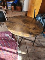 Runder Tisch Klapptisch Holzoptik Metallgestell rund
