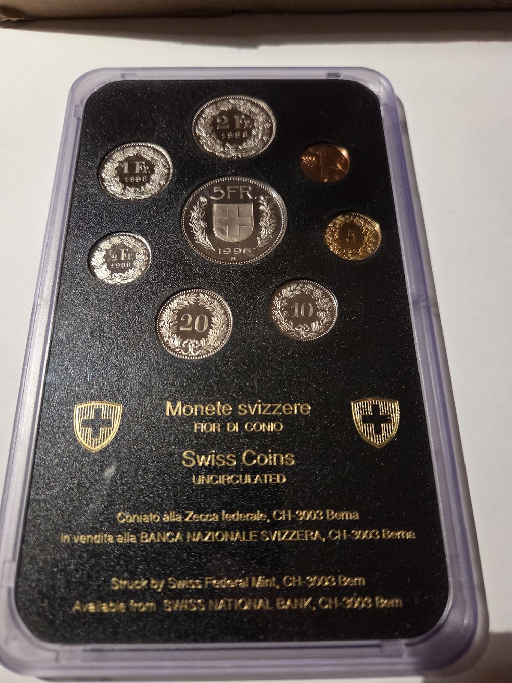 Tutti le monete: Schweizer Münzset 1996 Stempelglanz in Box, KMS – Nuovo (secondo la descrizione) da Kägiswil venduto da pro_hm55