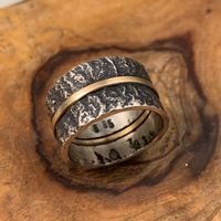 Silberring Goldene Linie Gr.61