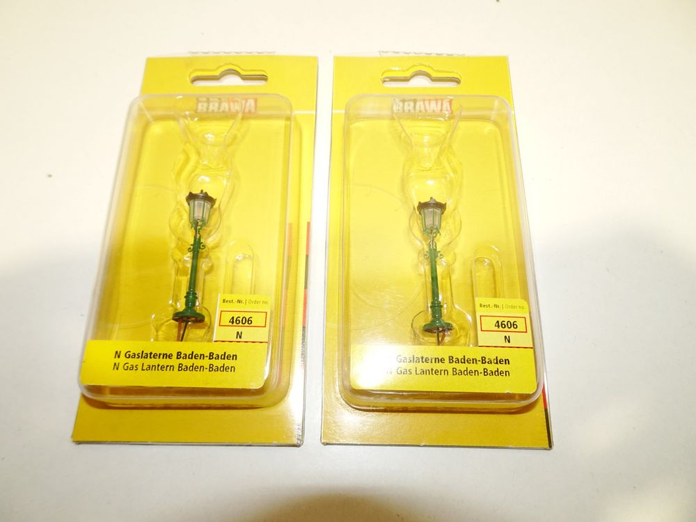 Evemodel Spur N Lampen 3 Stück - 74mm Höhe Mit 2 LED - 1:160 Für Modelleisenbahn - Messing