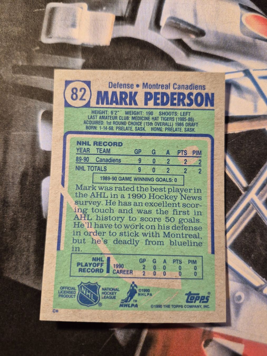 NHL Carte collezionabili: NHL Mark Pederson Montreal Canadiens – Usato da Treiten venduto da Sauber73 1