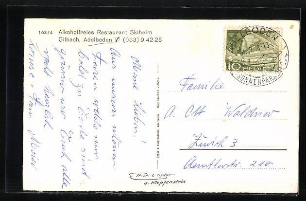 Cartoline postali: Adelboden, Alkoholfreies Restaurant Skih – Usato da Berlin venduto da bartko-reher 1
