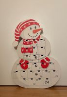 Süsser Adventskalender Schneemann Deko Weihnachten Holzoptik