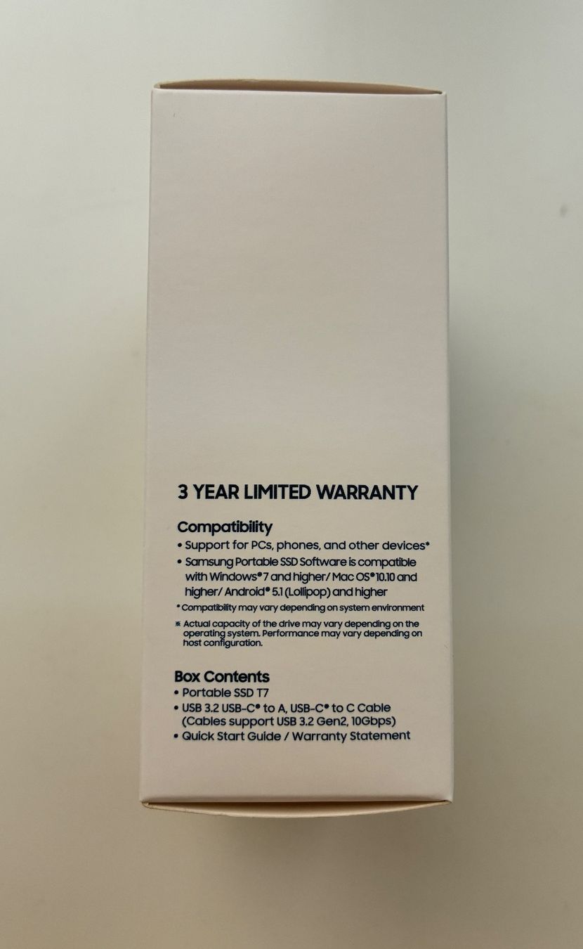 Samsung Disques durs: Samsung Portable SSD T7 1TB – Neuf avec emballage d'origine à Yverdon-les-Bains par Albinug 6