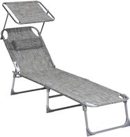 SONGMICS Sonnenliege Gartenliege Grau