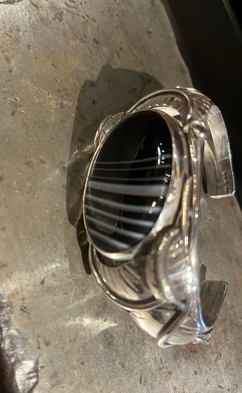 Bracciali & Braccialetti: Silber Armreif mit wunderschönem Onyx – Usato da Schaan venduto da ManuelaJ. 3
