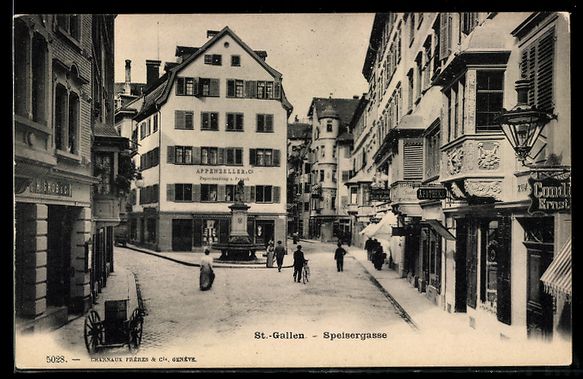 Ansichtskarten: AK St.-Gallen, Speisergasse mit Passanten – Gebraucht aus Berlin von bartko-reher