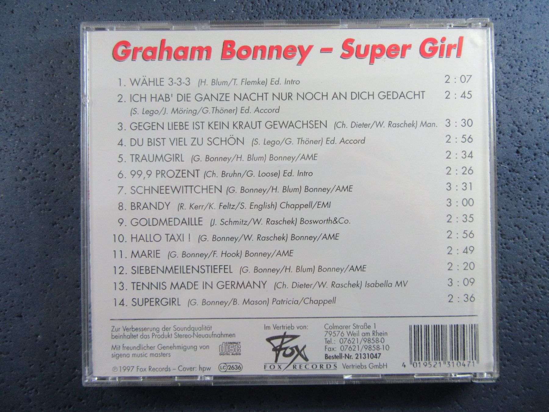 CD: GRAHAM BONNEY " SUPER GIRL " CD – Usato da Ettingen venduto da Hausi4711 2