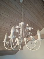 Kronleuchter weiss Blumen Design Metall 5-flammig sehr guter