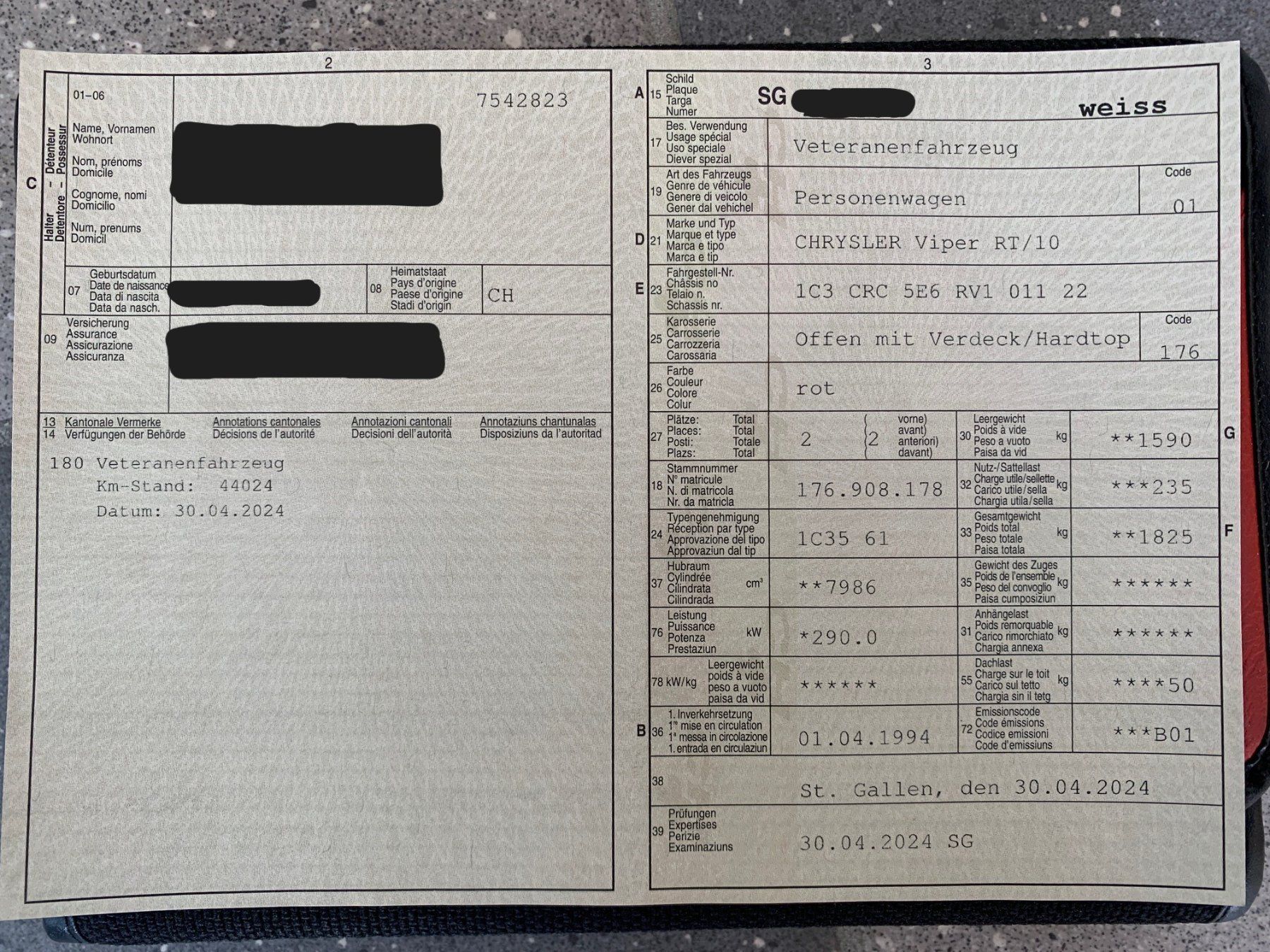 Chrysler Automobili: Chrysler Viper RT/10, ab MFK mit Veteraneneintrag – Usato da Balgach venduto da Tommyhunter 5