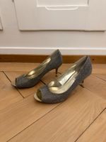 DUNE - Glitzer Peeptoe Pumps gold-silbern 39