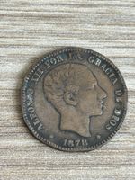 Alte spanische Münze, 10 Centimos, Jahrgang 1878, Rarität