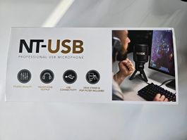 Microphone Rode NT-USB complet, dans son carton d'origine