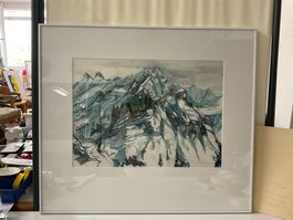 Aquarell Ulrich Oehrli - Grindelwaldgletscher