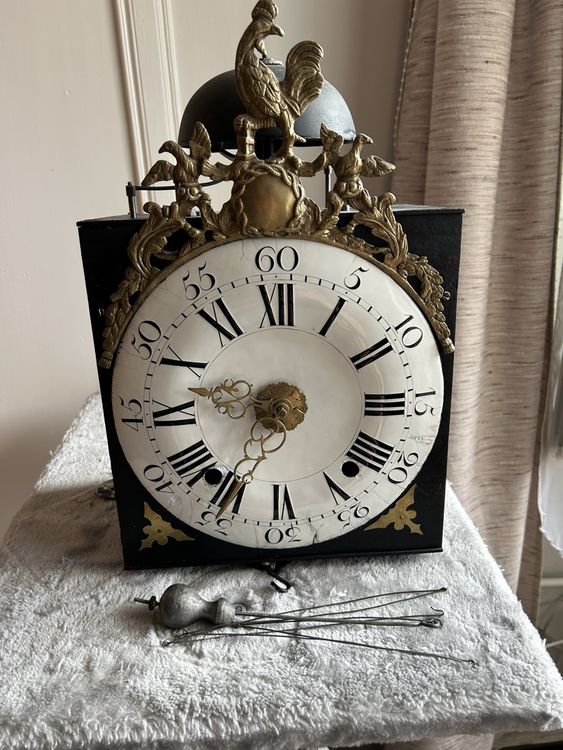 Ancienne Paire De Poids Horloge Comtoise 4,030 Et 4,160 Kg