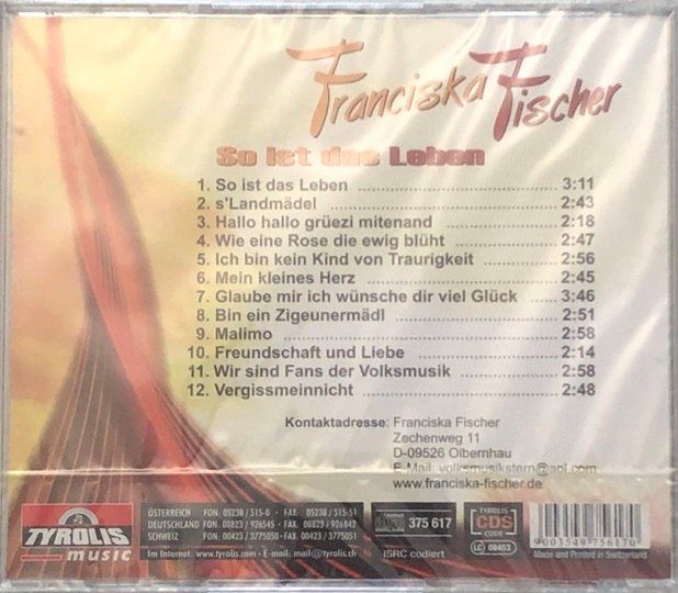 CD: Franciska Fischer - So ist das Leben – Nuovo e nell'imballaggio originale da Grüningen venduto da azulmarron 1