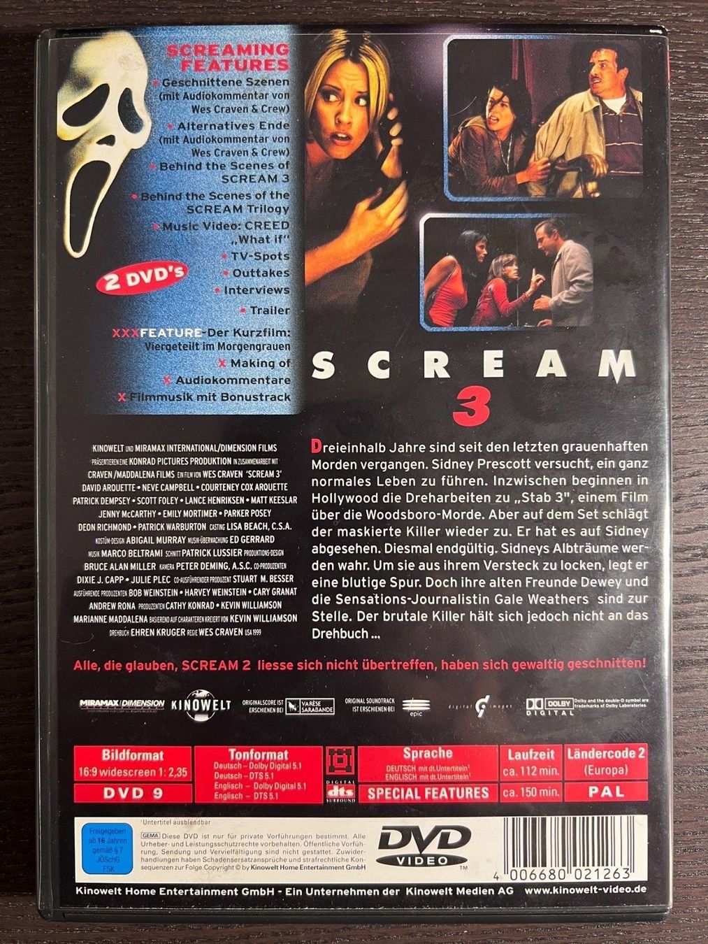 Tous les DVDs: Scream 3 – D'occasion à Zürich par FilmFreunde 1