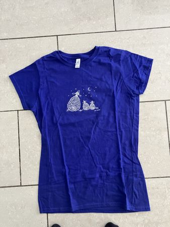 T-shirt  M violet motif moutons & lune – A. Lessage
