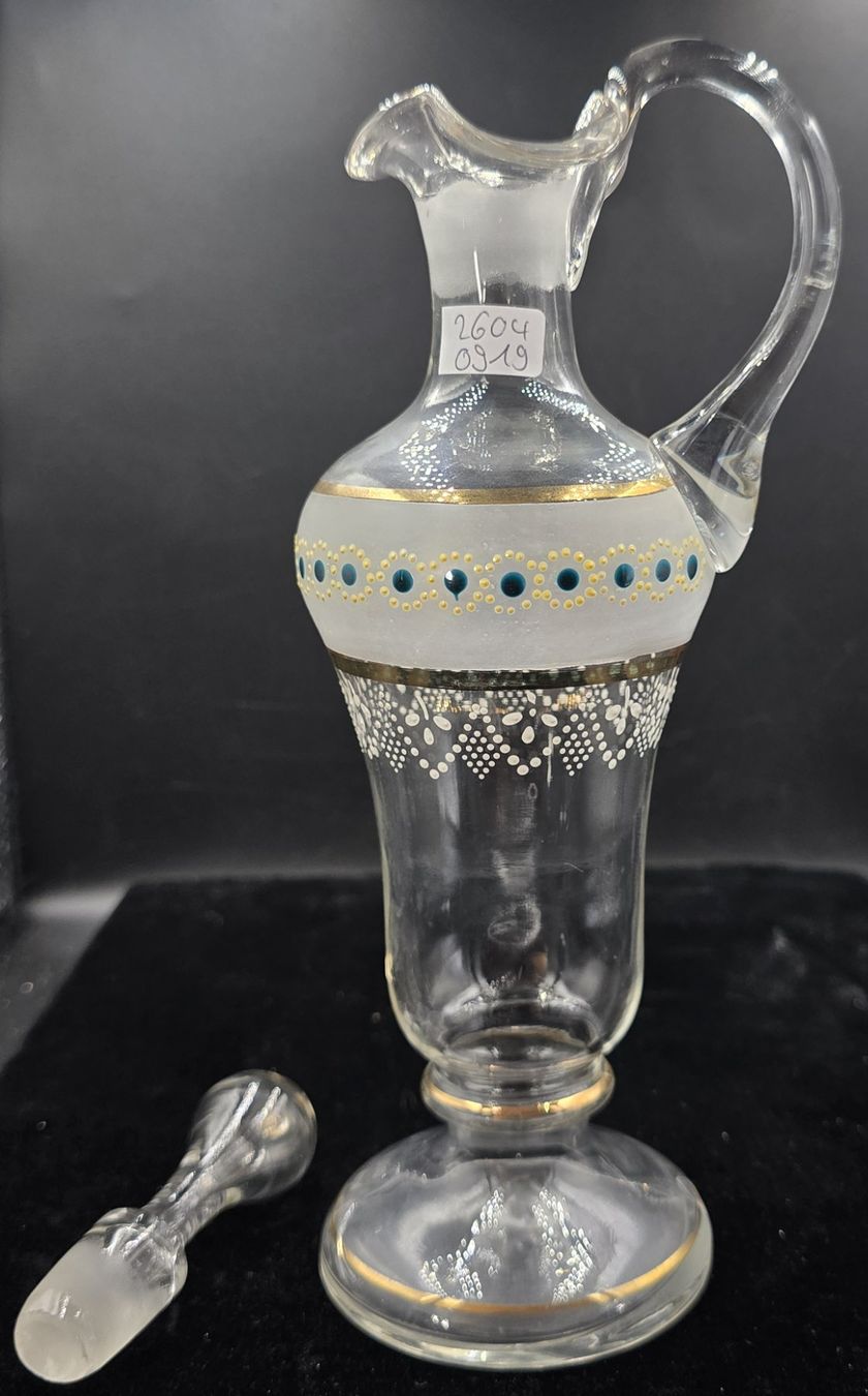 Caraffe: Antike Glaskaraffe mit 4 Gläsern – Usato da Rorschacherberg venduto da snOOpydOg11