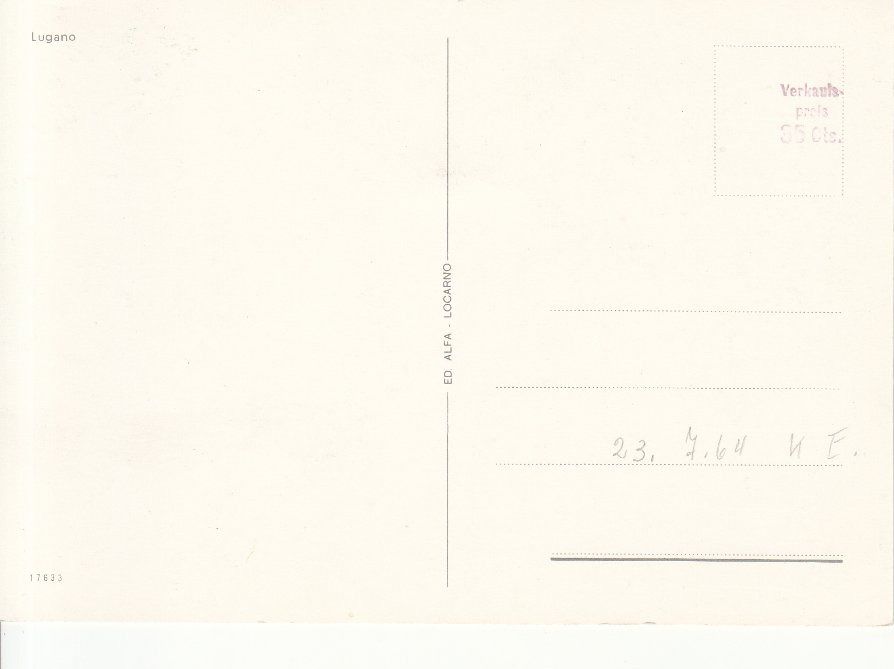 Cartoline postali: Lugano 1964 – Usato da Bürglen TG venduto da StampGraf 1