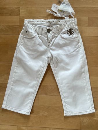 MOGUL Damen Jeans Shorts in Gr. 27, Weiss, NEU