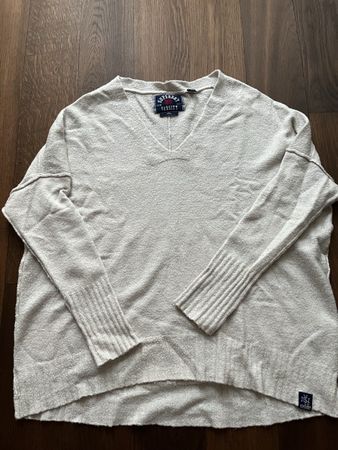 Superdry Pullover beige Gr. S, leichte Fransenoptik, top Erh