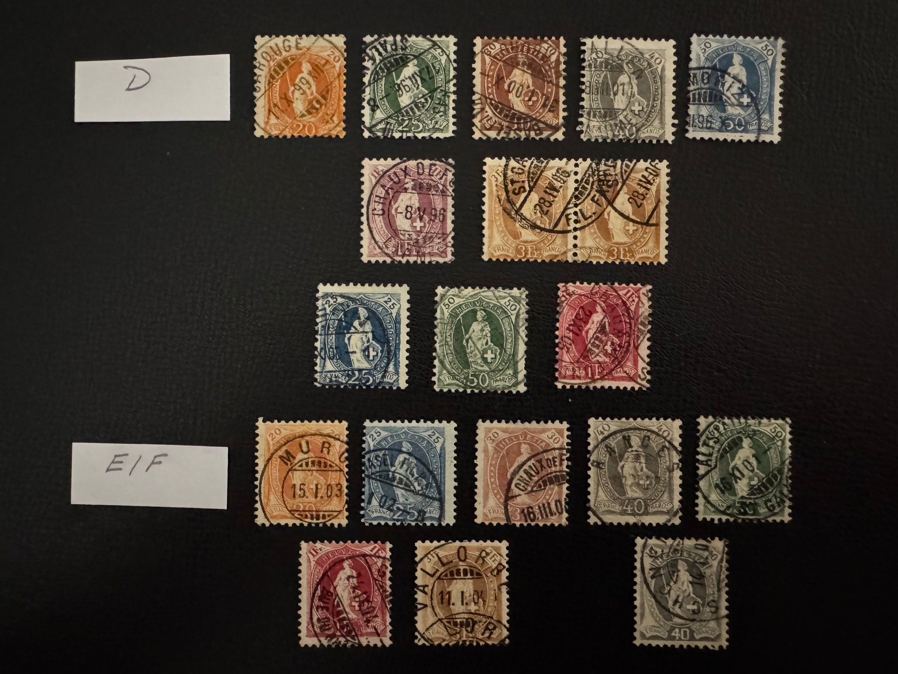 Alle Briefmarken: Stehende Helvetia mit Kontrollzeichen, Typ D/E/F, gestempelt – Gebraucht aus Stallikon von HILDECH1