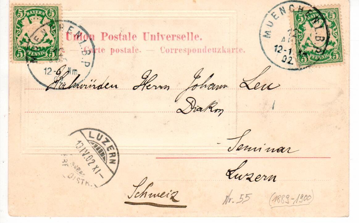 Ansichtskarten: Souvenir de Sion 1902 – Gebraucht aus Wolhusen von Curver9 1