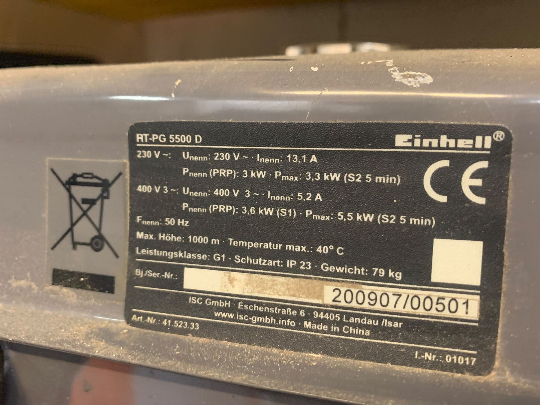Einhell Stromgeneratoren: Generator Einhell RT-PG 5500 D – Gebraucht aus Hettlingen von lad_6 4