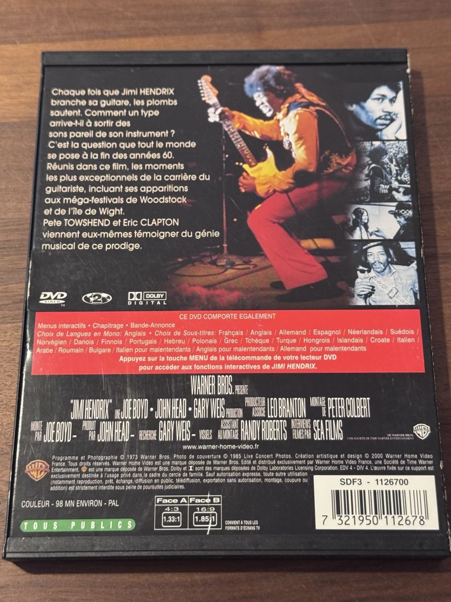 Alle DVDs: DVD Jimi Hendrix – Gebraucht aus Grand-Lancy von cyr_n5ky 1