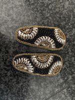 2  Haarspangen Haarclips schwarz gold neu