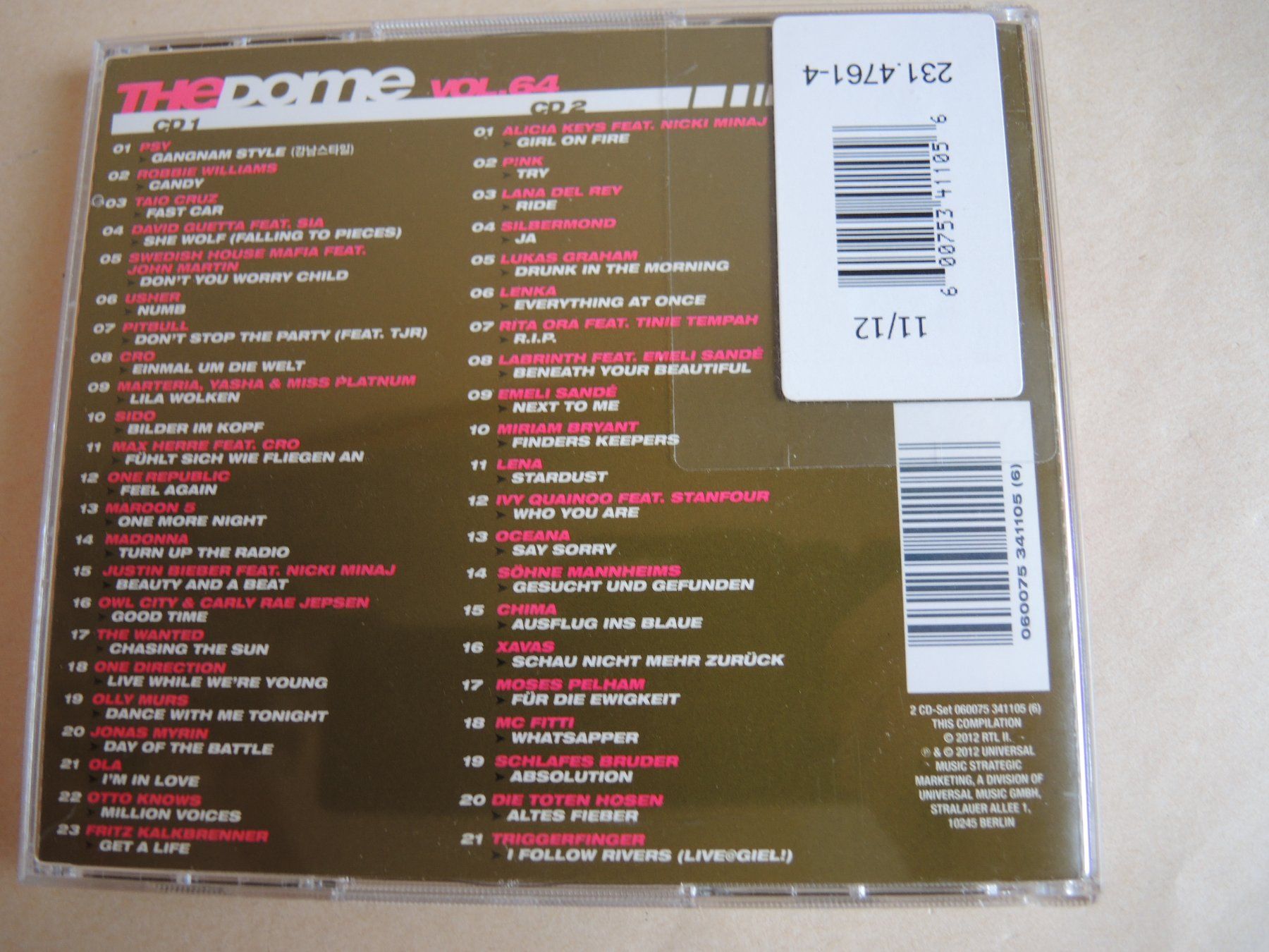 CD: 2 CD The Dome Vol.64 - Robbie Williams, Pink, uvm. – Usato da Rorschach venduto da maeck8 3