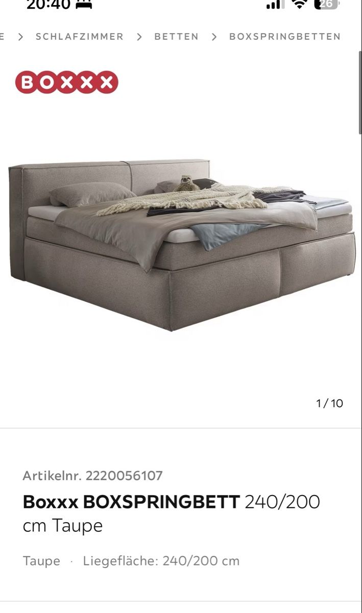 Betten: Grosses Boxspringbett – Neu und originalverpackt aus Oberentfelden von nin_j6nl