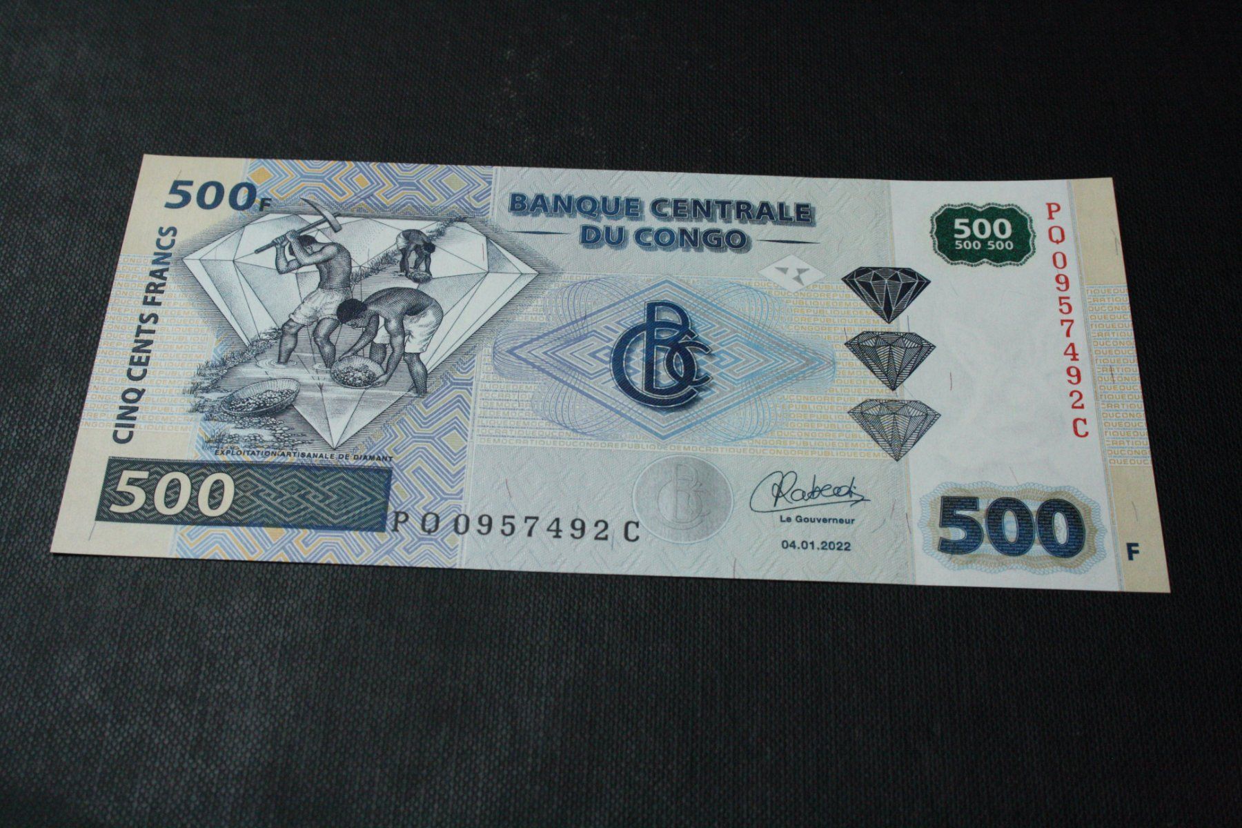 Banknoten: UNC Congo 500 Francs  2022 – Neu (gemäss Beschreibung) aus Cormondrèche von Hermes.monnaies