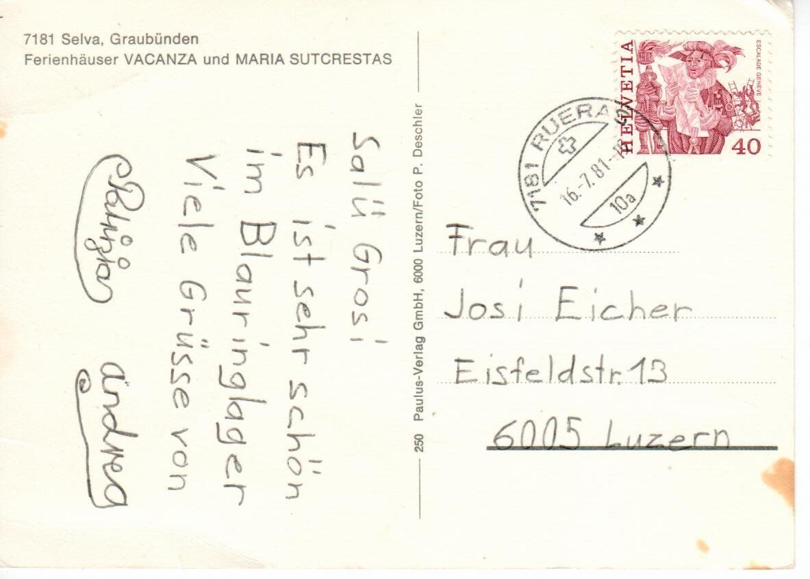 Cartes postales: Selva – D'occasion à Wolhusen par Curver9 1