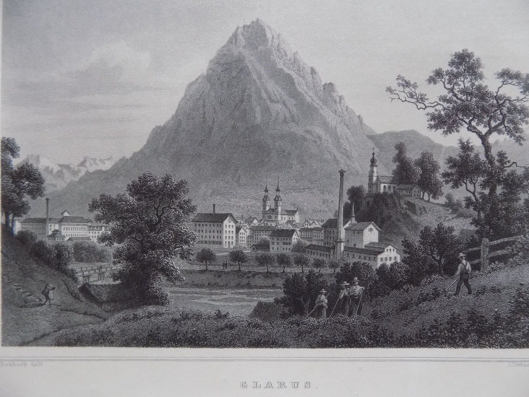 Stiche: Glarus Stahlstich von Rohbock – Gebraucht aus Risch von Antikfee 5