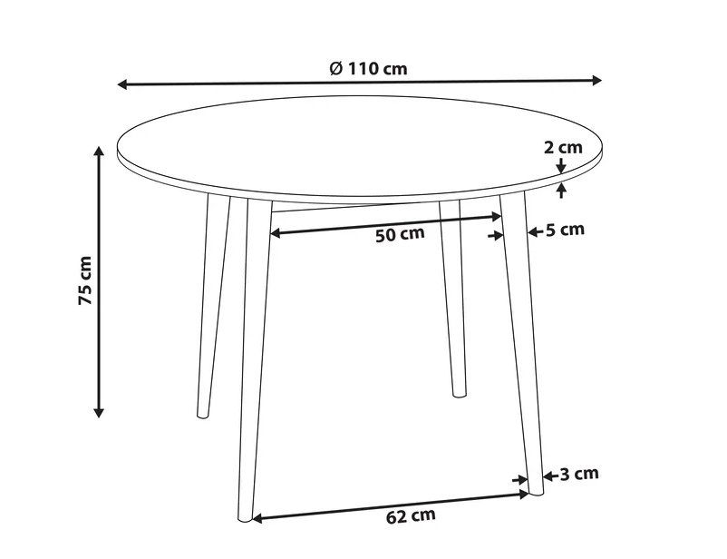 Beliani Tavoli: Dining Table RADAN Light Wood 110 cm – Usato da Lugano venduto da pokezaar 5