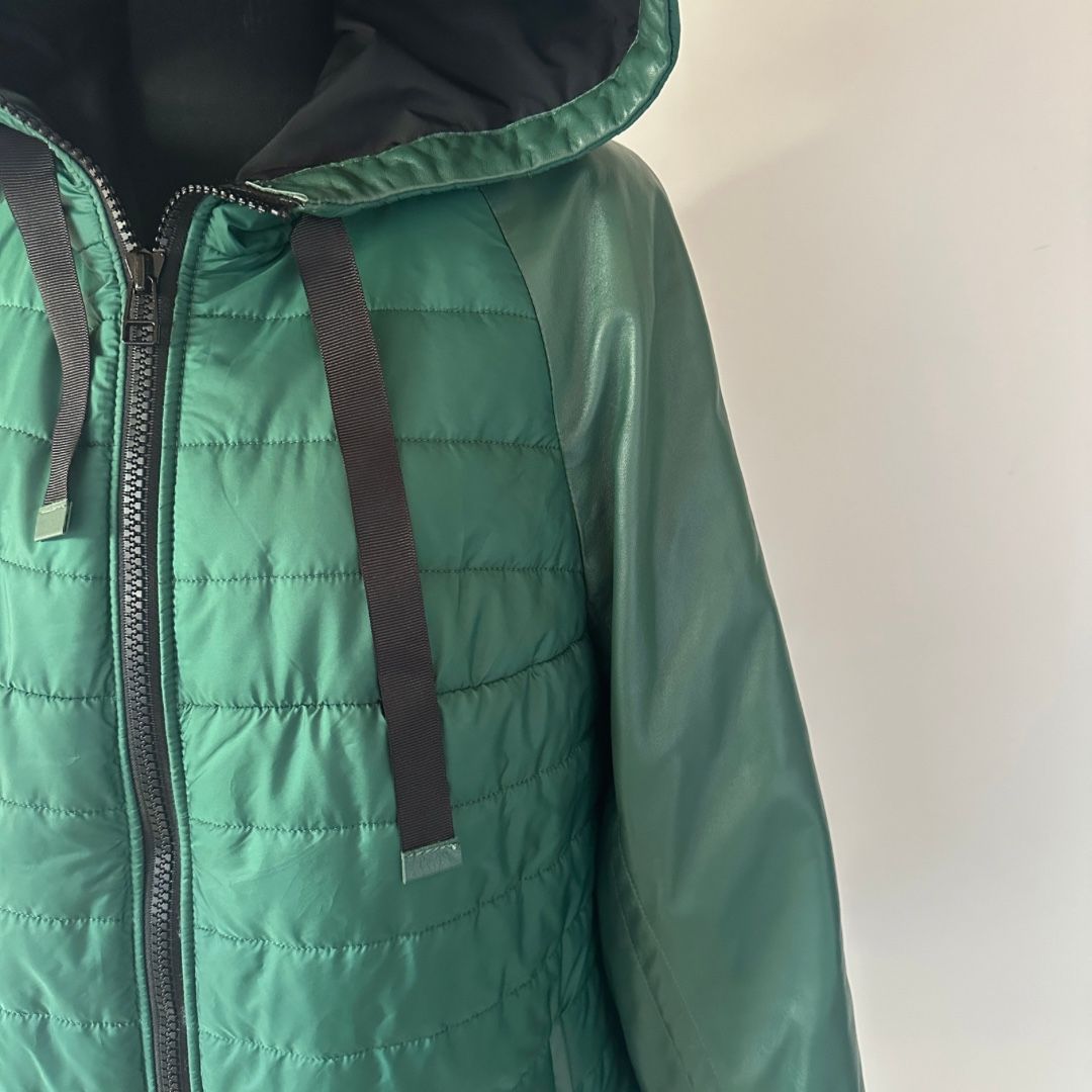 Mäntel: AUTUMN JACKET GREEN LEATHER BACK & SLEEVES L – Neu (gemäss Beschreibung) aus Zofingen von JumpInVintage 4