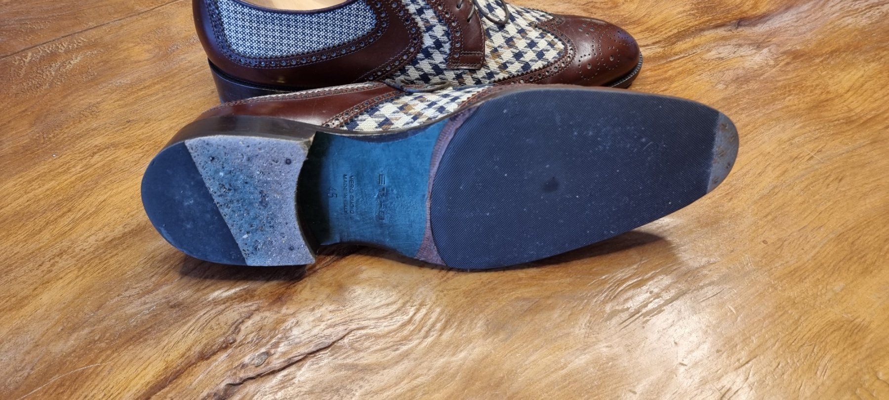 Etro Scarpe da uomo: ETRO Gr.45 Budapester Tweed Braun/Blau – Usato da Walchwil venduto da POLAR 2