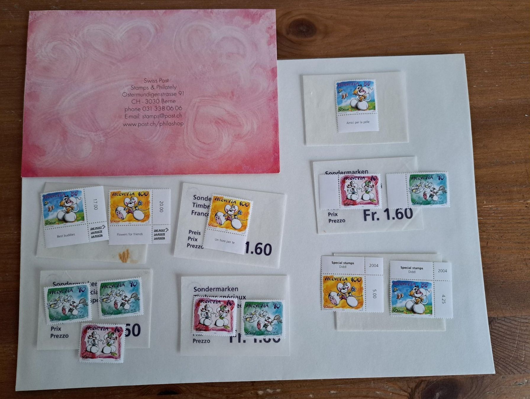 Tutti i francobolli: Original Diddl Briefmarken, Sondermarken der Schweizer Post – Usato da Basel venduto da Patiscat 1
