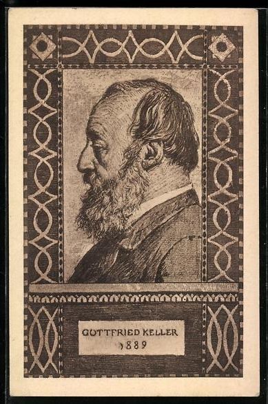 Ansichtskarten: AK Gottfried Keller, 1889, Portrait – Gebraucht aus Berlin von bartko-reher