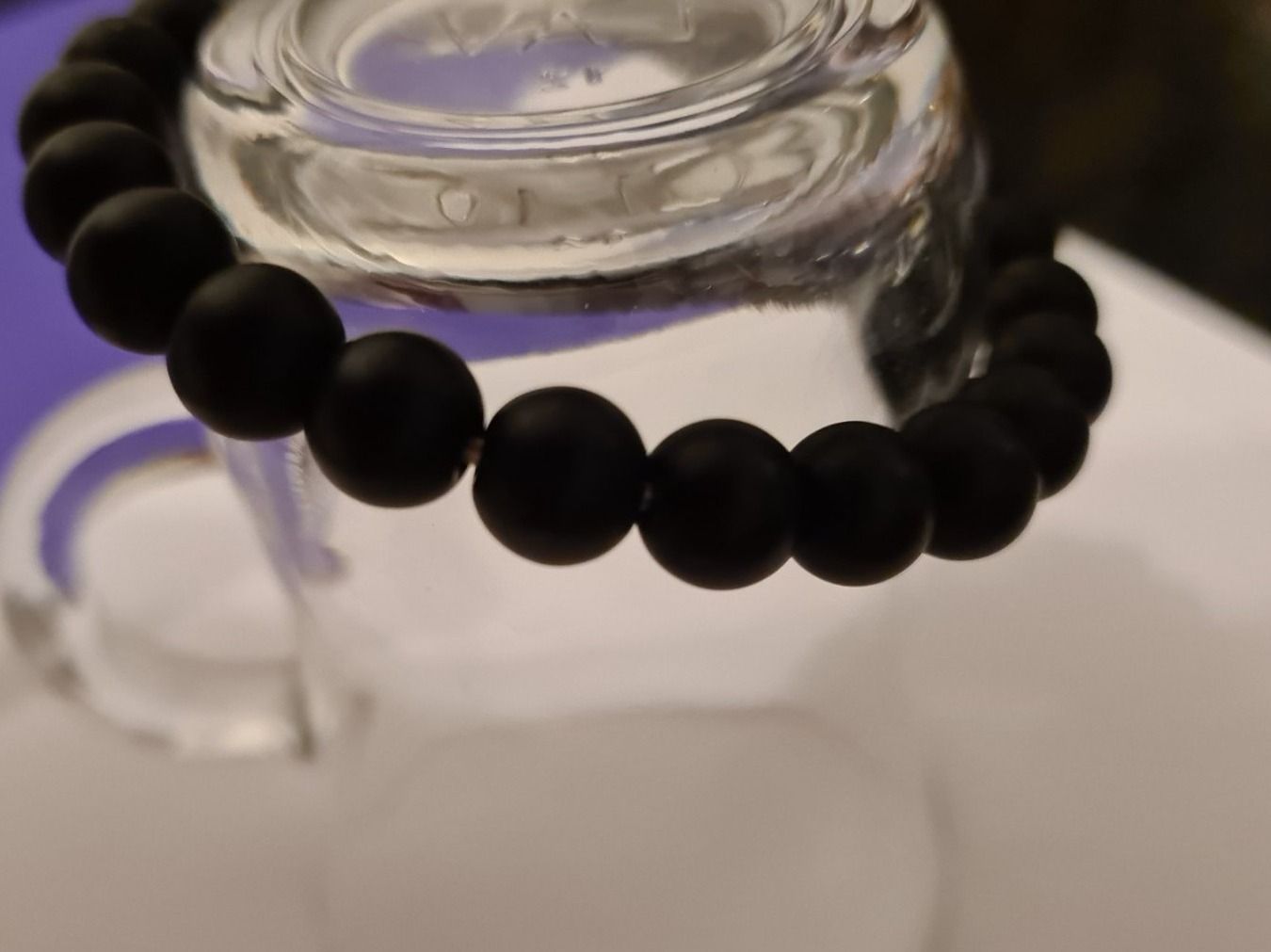 Onyx Bracciali & Braccialetti: Handgemachtes echtes Onyxstein matt Armband Elastikband Gr.L – Nuovo (secondo la descrizione) da Münchenbuchsee venduto da babilibern 4