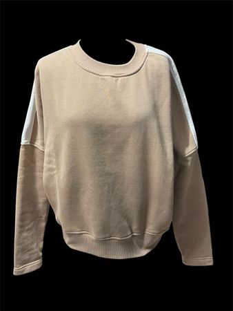 Berskha Trendiger Damen-Sweater in Beige mit Streifen